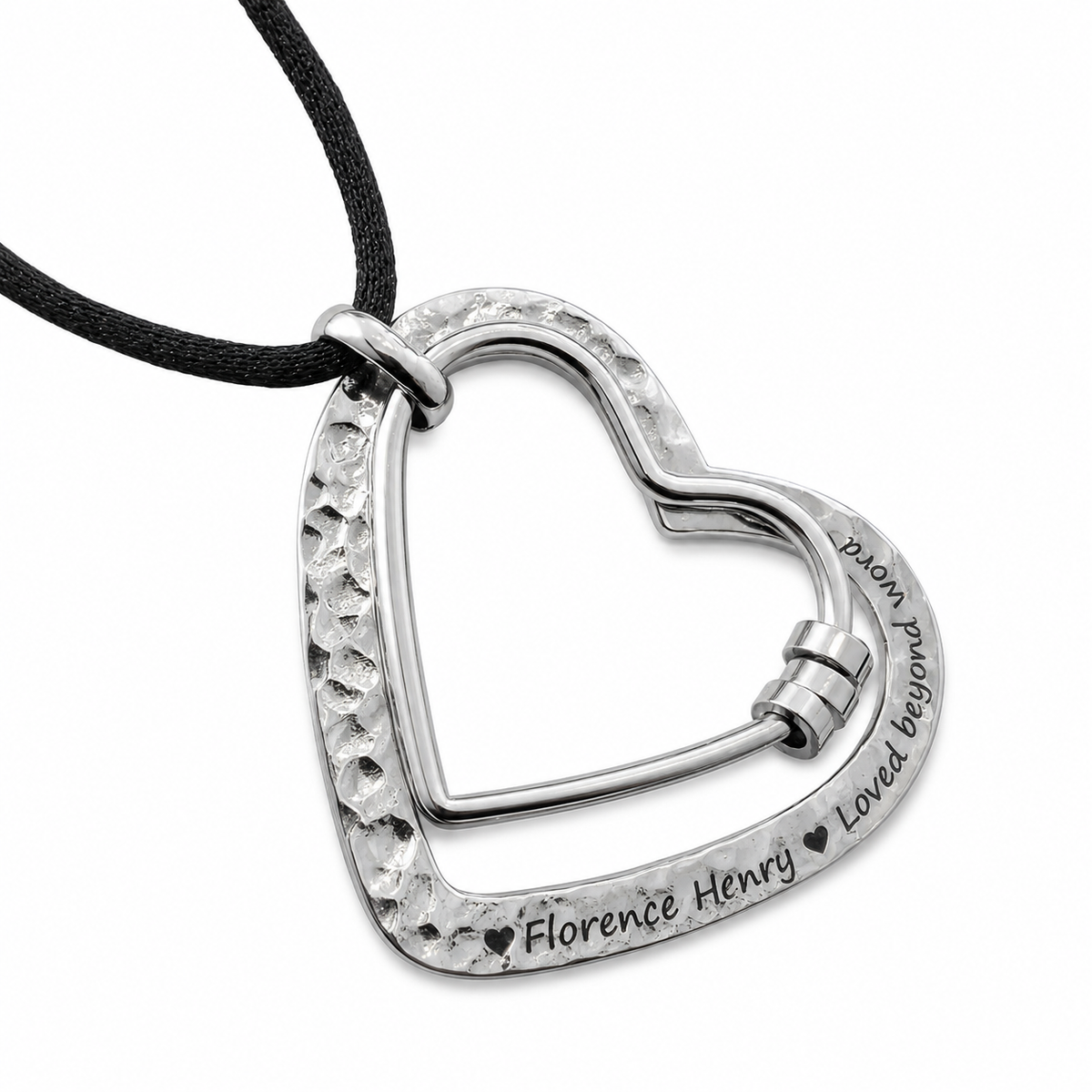 'The Textured Heart' Engraved Feeding Necklace