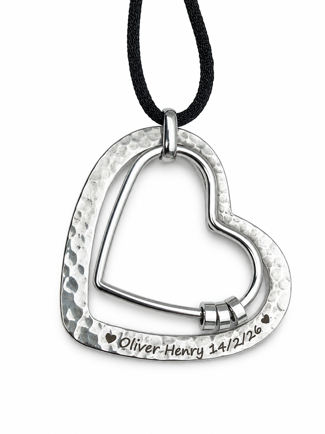 'The Textured Heart' Engraved Feeding Necklace