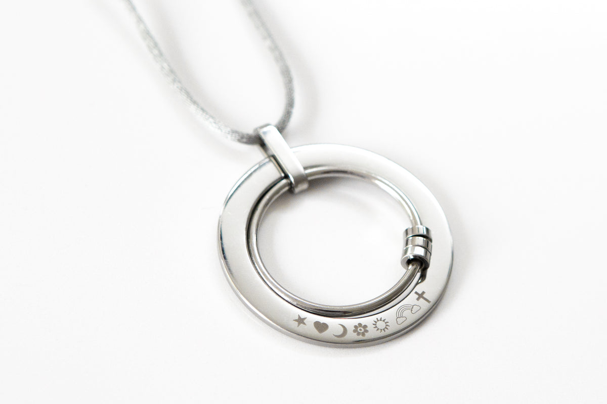 engraved feeding and fidget necklace 