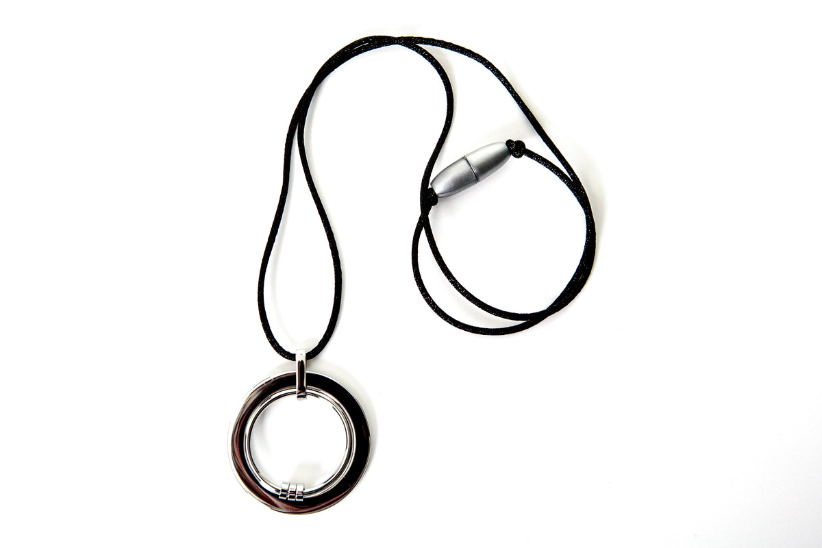 feeding and fidget necklace with black cord