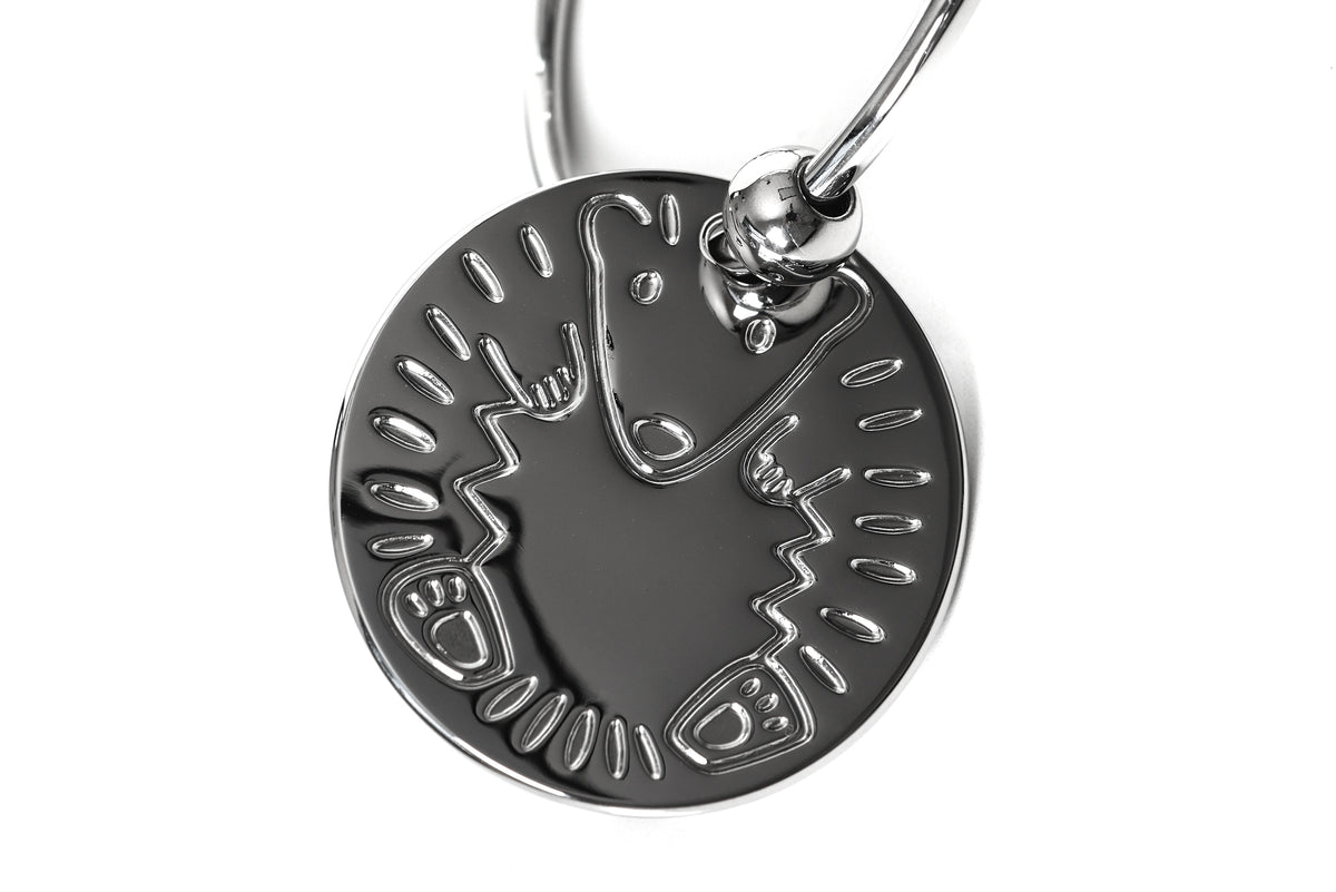 hedgehog tummy on stainless steel teething keys 